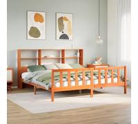 BOWEKAM Home & Garden - Estantería de cama sin colchón, color marrón, 200 x 200 cm, madera maciza de pino, elección de muebles