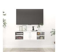 BOWEKAM Home & Garden - Estantería de pared de color blanco brillante, 102 x 30 x 29 cm, diseño de muebles de madera