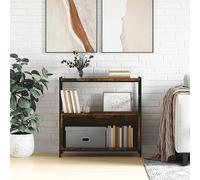 BOWEKAM Home & Garden-Estantería de roble ahumado de 80 x 30 x 78,5 cm, madera de ingeniería y hierro, elección de muebles