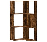 BOWEKAM Home & Garden-Estantería esquinera de roble ahumado de 3 niveles, 50 x 50 x 102 cm, elección de muebles de madera