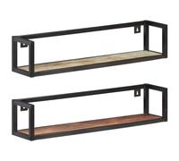 BOWEKAM Home & Garden - Estantes de pared (2 unidades, 80 cm), madera maciza reciclada