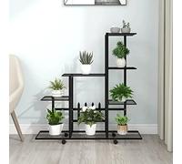 BOWEKAM Home & Garden-Flower Stand con rueda, 94,5 x 25 x 92,5 cm, color negro