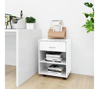 BOWEKAM Home & Garden-Gabinete rodante blanco brillante, 46 x 36 x 59 cm, elección de muebles de madera