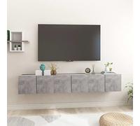 BOWEKAM Home & Garden-Gabinetes de TV colgantes, 3 piezas, hormigón, gris, 60 x 30 x 30 cm, elección de muebles