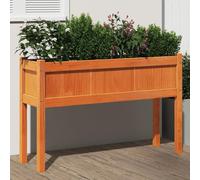 BOWEKAM Home & Garden-Garden - Maceta de jardín con patas, color marrón encerado, 110 x 31 x 70 cm, madera maciza de pino