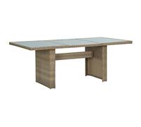 BOWEKAM Home & Garden-Garden - Mesa de comedor marrón 200 x 100 x 74 cm, cristal y ratán polivinílico, elección de muebles