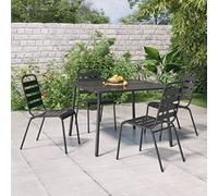 BOWEKAM Home & Garden-Garden - Mesa de jardín antracita, 100 x 100 x 71 cm, acero, elección de muebles