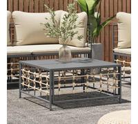 BOWEKAM Home & Garden-Garden - Mesa de jardín antracita 70 x 70 x 34 cm, poliratán
