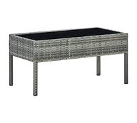 BOWEKAM Home & Garden-Garden - Mesa de jardín gris 75 x 40 x 37 cm, poliratán