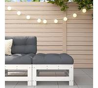 BOWEKAM Home & Garden-Garden - Reposapiés con cojín de madera maciza de pino blanco