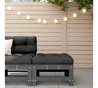 BOWEKAM Home & Garden-Garden - Reposapiés con cojín de madera maciza de pino gris
