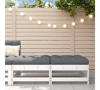 BOWEKAM Home & Garden-Garden - Reposapiés con cojines, 2 unidades, madera maciza de pino blanco