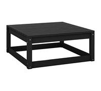 BOWEKAM Home & Garden-Garden - Reposapiés de madera maciza de pino (70 x 70 x 30 cm), color negro