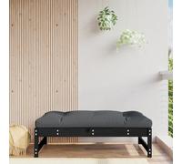 BOWEKAM Home & Garden-Garden - Reposapiés negro de madera maciza de pino (120 x 80 cm)