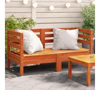 BOWEKAM Home & Garden-Garden Sofás esquineros 2 piezas de madera maciza de pino color marrón encerado
