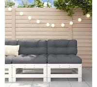 BOWEKAM Home & Garden-Garden - Sofás intermedios de 2 piezas de madera maciza blanca de pino