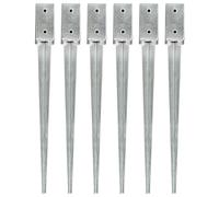 BOWEKAM Home & Garden-Ground Spikes - Juego de 6 estacas plateadas de acero galvanizado para muebles (7 x 7 x 75 cm)