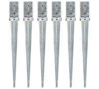 BOWEKAM Home & Garden-Ground Spikes - Juego de 6 estacas plateadas de acero galvanizado para muebles (8 x 8 x 76 cm)
