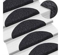 BOWEKAM Home & Garden - Juego de 5 alfombrillas autoadhesivas para escalera, color negro, 56 x 17 x 3 cm, para muebles