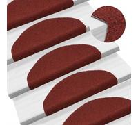 BOWEKAM Home & Garden - Juego de 5 alfombrillas autoadhesivas para escalera, color rojo, 65 x 21 x 4 cm, color rojo