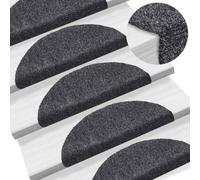 BOWEKAM Home & Garden - Juego de 5 alfombrillas autoadhesivas para escaleras, color gris oscuro, 56 x 17 x 3 cm, perforadora de aguja para muebles