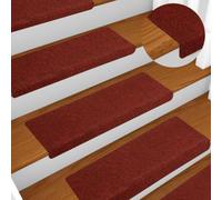 BOWEKAM Home & Garden - Juego de 5 alfombrillas para escalera, color rojo burdeos, 65 x 21 x 4 cm, para muebles