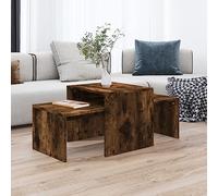BOWEKAM Home & Garden - Juego de mesa de centro de roble ahumado de 100 x 48 x 40 cm, diseño de muebles de madera