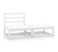 BOWEKAM Home & Garden - Juego de muebles de jardín de 2 piezas, madera de pino maciza, color blanco