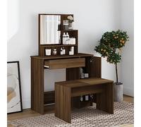 BOWEKAM Home & Garden - Juego de tocador de roble marrón, 86,5 x 35 x 136 cm, elección de muebles