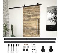 BOWEKAM Home & Garden-Kit de herrajes para puerta corredera SKIEN de acero de 200 cm, color negro