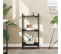 BOWEKAM Home & Garden-Librería de 3 niveles, color negro, 40 x 30 x 86 cm, elección de muebles de madera
