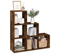 BOWEKAM Home & Garden-Librería divisora de habitación de roble ahumado de 3 niveles, 99 x 29 x 99 cm, elección de muebles de madera
