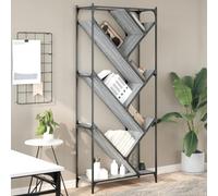 BOWEKAM Home & Garden-Librería Sonoma gris 79 x 30 x 180 cm, madera y metal, elección de muebles