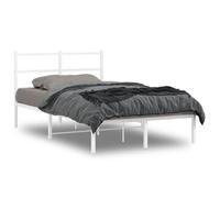 BOWEKAM Home & Garden - Marco de cama de metal sin colchón con cabecero, color blanco, 120 x 190 cm, elección de muebles
