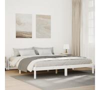 BOWEKAM Home & Garden - Marco de cama extra largo sin colchón, color blanco, 180 x 220 cm, madera maciza de pino, elección de muebles