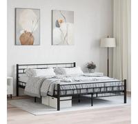 BOWEKAM Home & Garden - Marco de cama sin colchón con cabecero, color negro, 160 x 200 cm, elección de muebles de acero