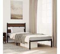 BOWEKAM Home & Garden - Marco de cama sin colchón con cabecero de roble marrón, 100 x 190 cm, elección de muebles