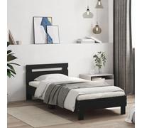 BOWEKAM Home & Garden - Marco de cama sin colchón con cabecero negro 90 x 190 cm, elección de muebles individuales