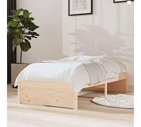 BOWEKAM Home & Garden - Marco de cama sin colchón de madera maciza de 75 x 190 cm, tamaño pequeño, individual, individual y individual