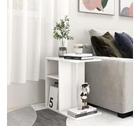 BOWEKAM Home & Garden - Mesa auxiliar blanca de 50 x 30 x 50 cm, diseño de madera