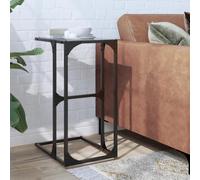 BOWEKAM Home & Garden - Mesa auxiliar con cristal negro de 40 x 30 x 61,5 cm, elección de muebles de acero