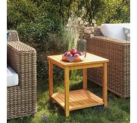 BOWEKAM Home & Garden - Mesa auxiliar de madera maciza de acacia 45 x 45 x 45 cm, elección de muebles