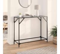 BOWEKAM Home & Garden - Mesa consola con tapa de cristal negro de 98 x 35 x 81 cm, elección de muebles de acero