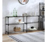 BOWEKAM Home & Garden - Mesa consola con tapa de cristal transparente, 194,5 x 30 x 81 cm, elección de muebles de acero