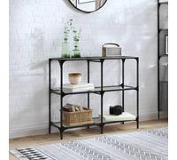 BOWEKAM Home & Garden - Mesa consola con tapa de cristal transparente, 98 x 30 x 81 cm, acero, elección de muebles