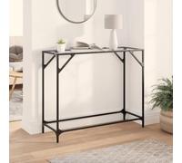 BOWEKAM Home & Garden - Mesa consola con tapa de cristal transparente, 98 x 35 x 81 cm, acero, elección de muebles