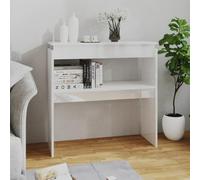 BOWEKAM Home & Garden - Mesa consola de color blanco brillante, 80 x 30 x 80 cm, diseño de madera