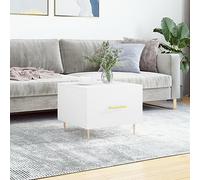 BOWEKAM Home & Garden - Mesa de café blanca 50 x 50 x 40 cm, diseño de madera
