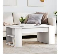 BOWEKAM Home & Garden - Mesa de café blanca de 102 x 55 x 42 cm, diseño de madera