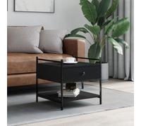 BOWEKAM Home & Garden - Mesa de café negra 50 x 50 x 50 cm, diseño de madera
